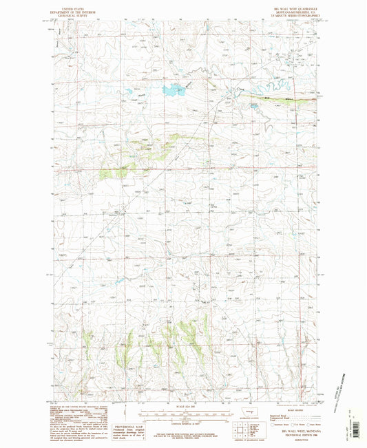 Classic USGS Big Wall West Montana 7.5'x7.5' Topo Map Image