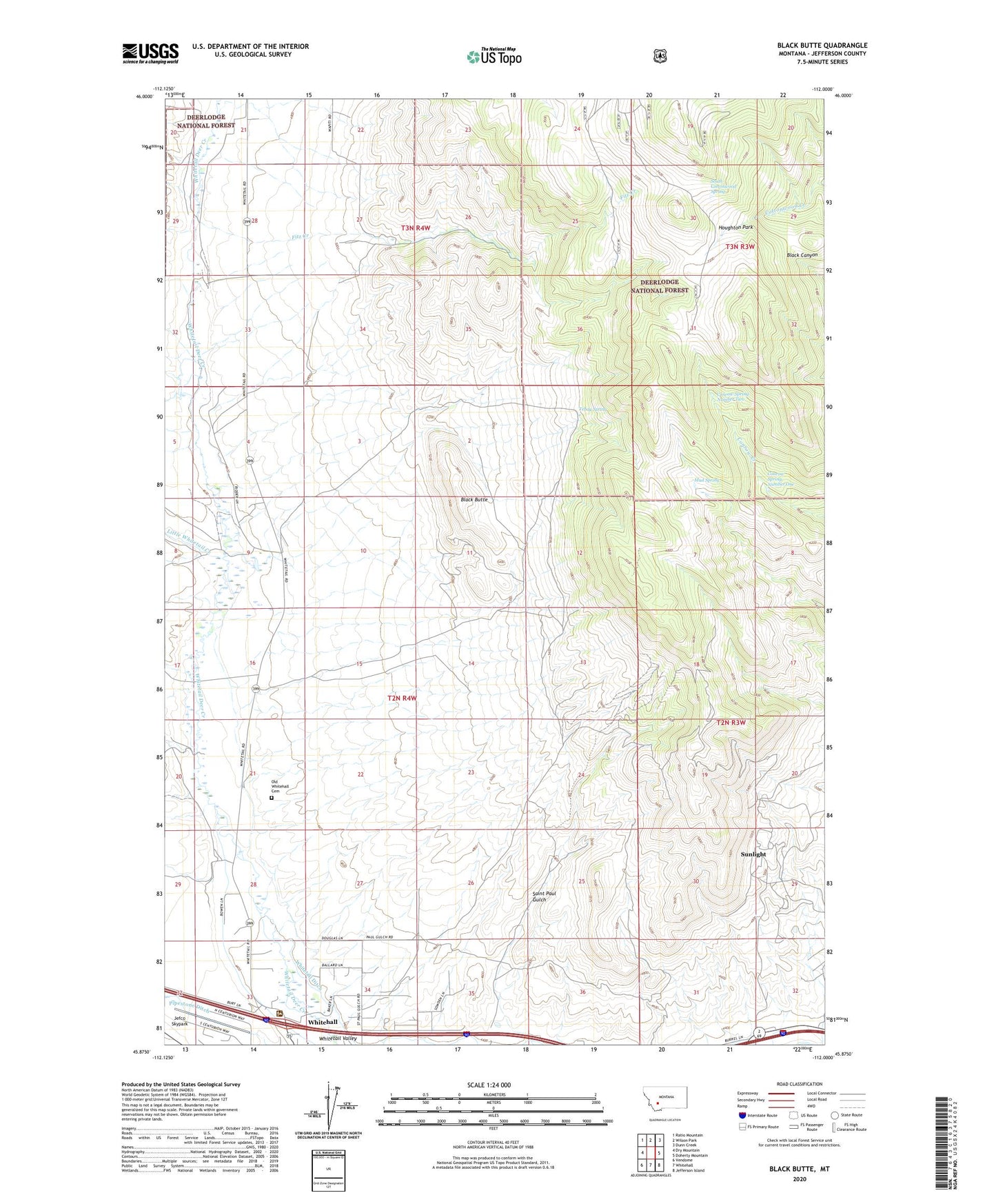 Black Butte Montana US Topo Map Image
