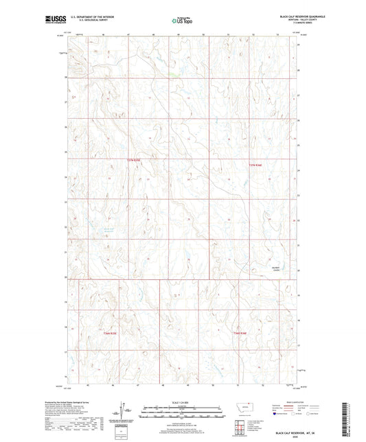 Black Calf Reservoir Montana US Topo Map Image