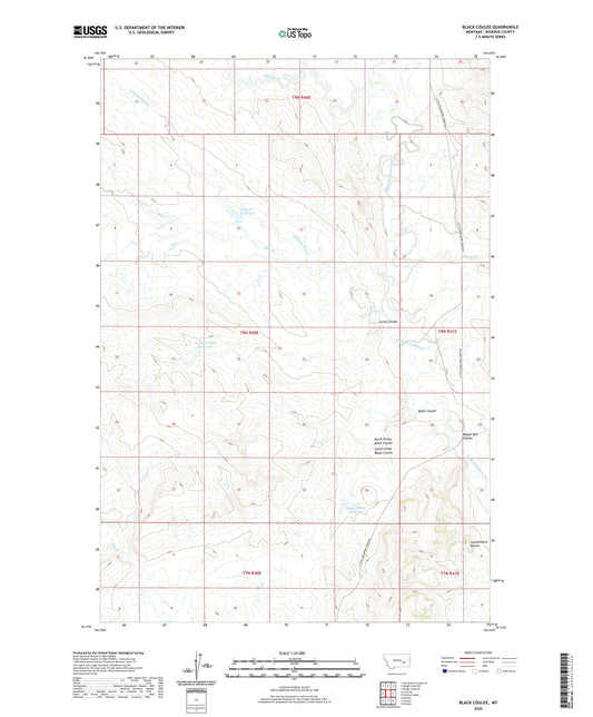 Black Coulee Montana US Topo Map Image