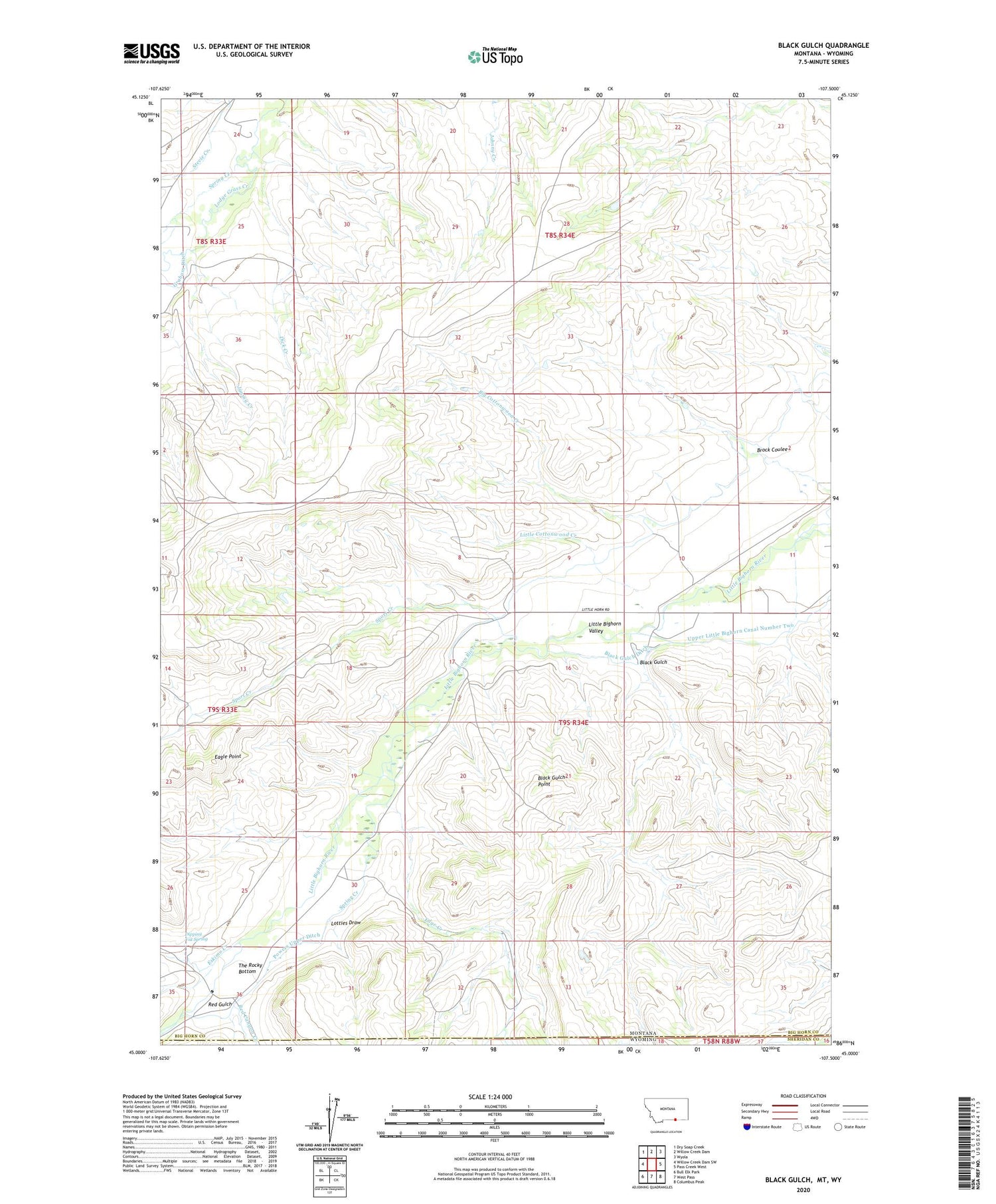 Black Gulch Montana US Topo Map Image