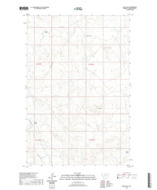 Black Hills Montana US Topo Map Image