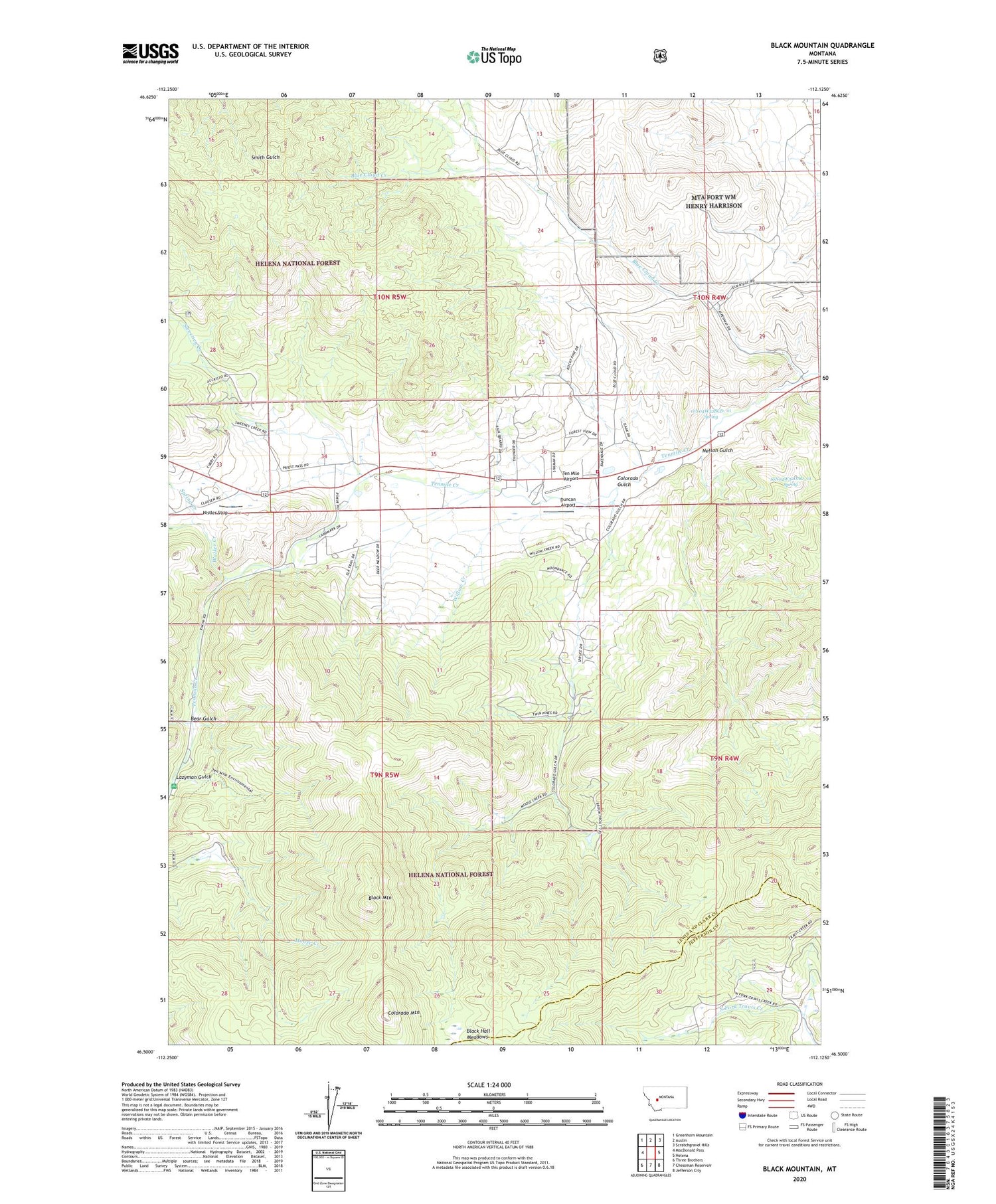 Black Mountain Montana US Topo Map Image