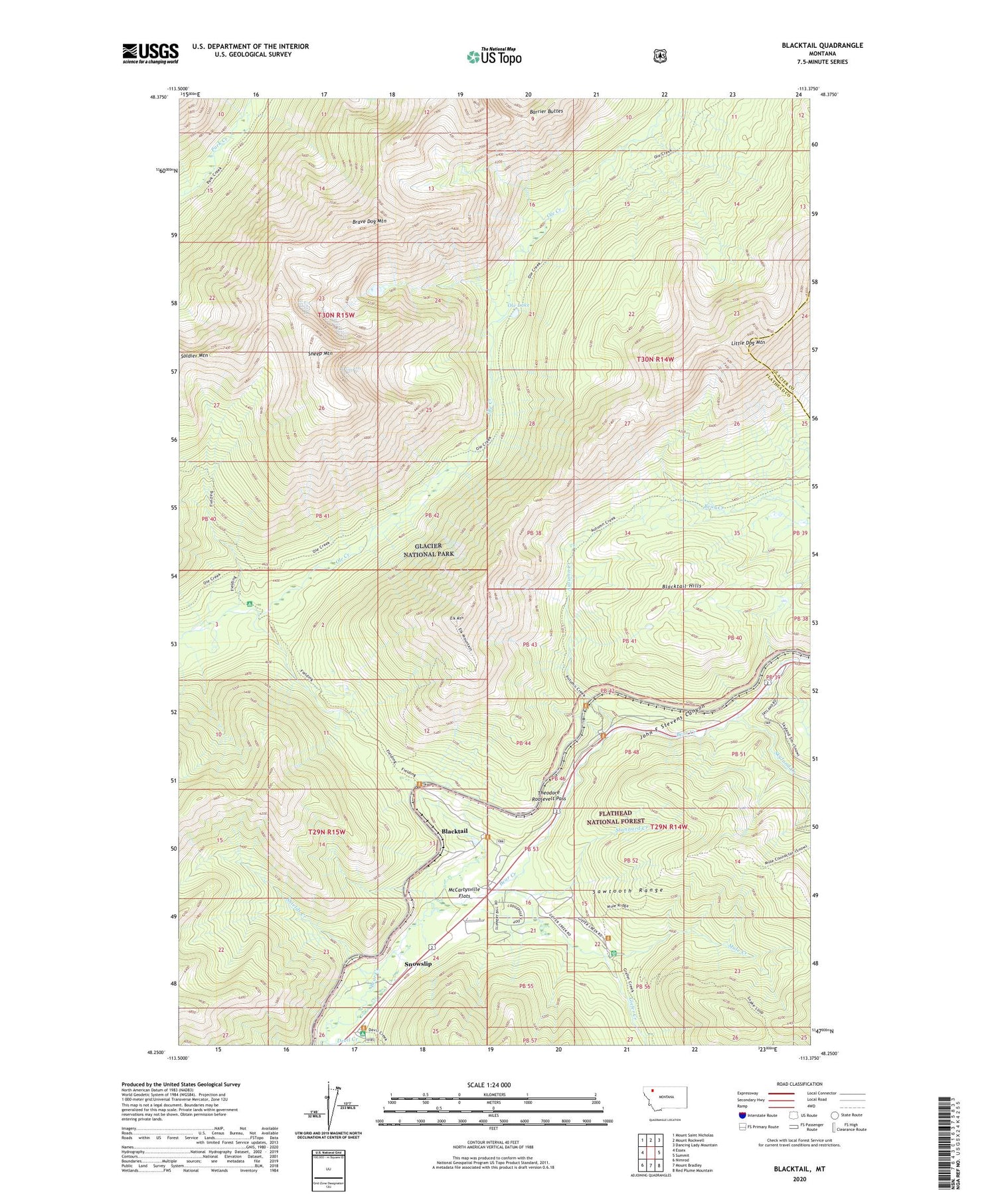 Blacktail Montana US Topo Map Image