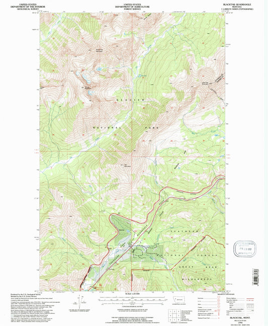 Classic USGS Blacktail Montana 7.5'x7.5' Topo Map Image