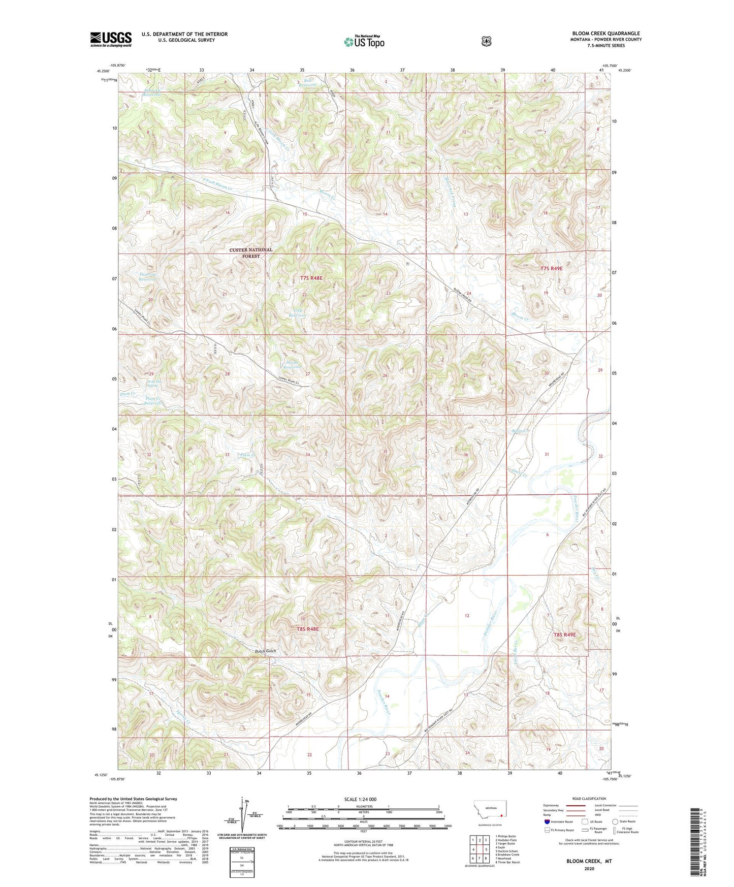Bloom Creek Montana US Topo Map Image