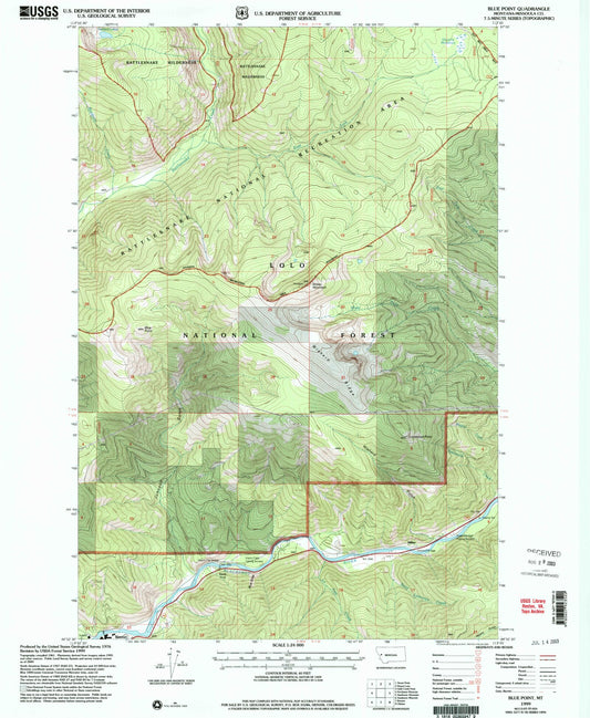 Classic USGS Blue Point Montana 7.5'x7.5' Topo Map Image