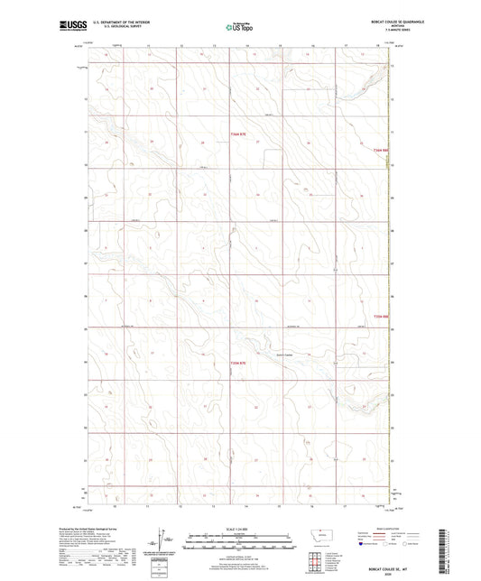 Bobcat Coulee SE Montana US Topo Map Image