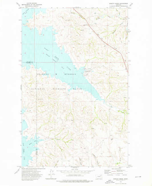 Classic USGS Bobcat Creek Montana 7.5'x7.5' Topo Map Image