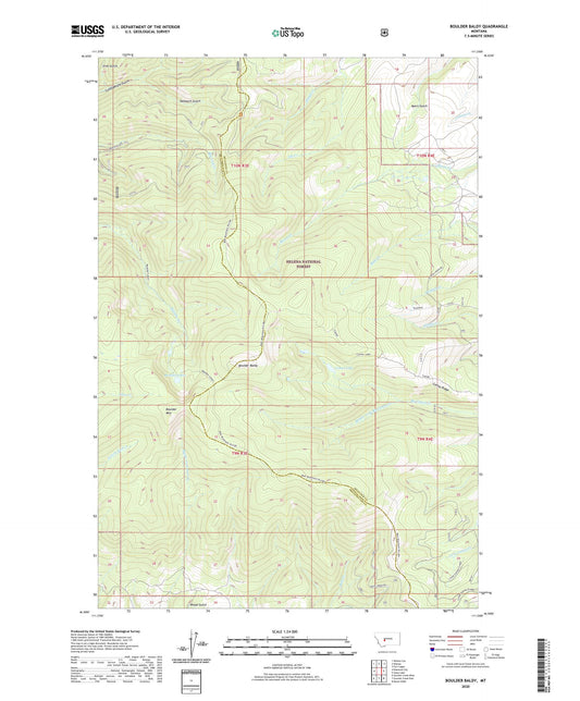 Boulder Baldy Montana US Topo Map Image
