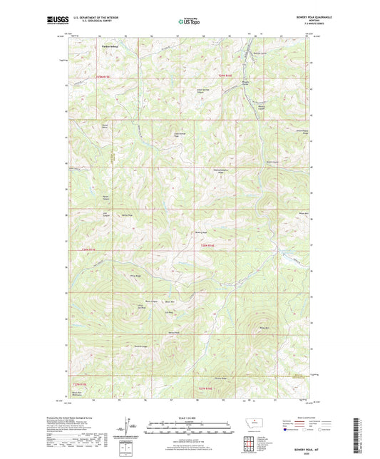 Bowery Peak Montana US Topo Map Image