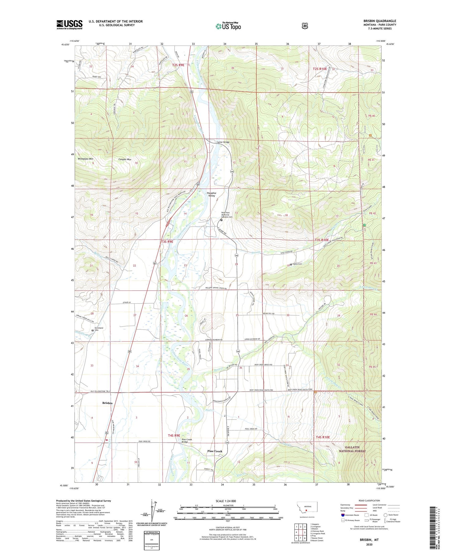 Brisbin Montana US Topo Map Image