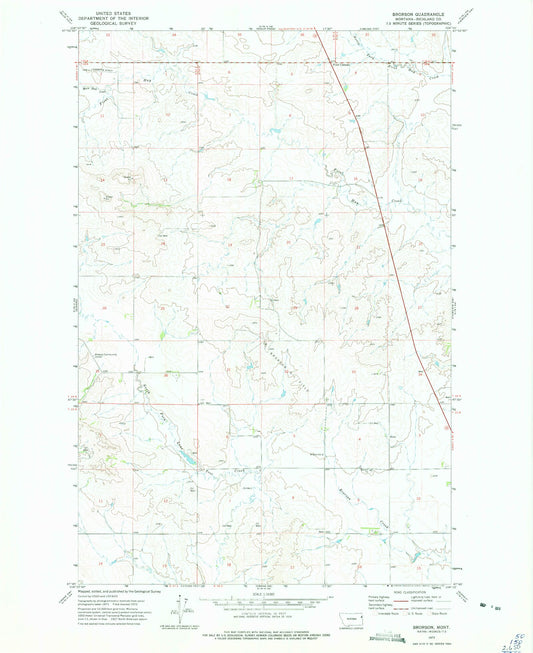 Classic USGS Brorson Montana 7.5'x7.5' Topo Map Image