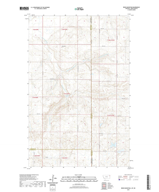 Brush Mountain Montana US Topo Map Image