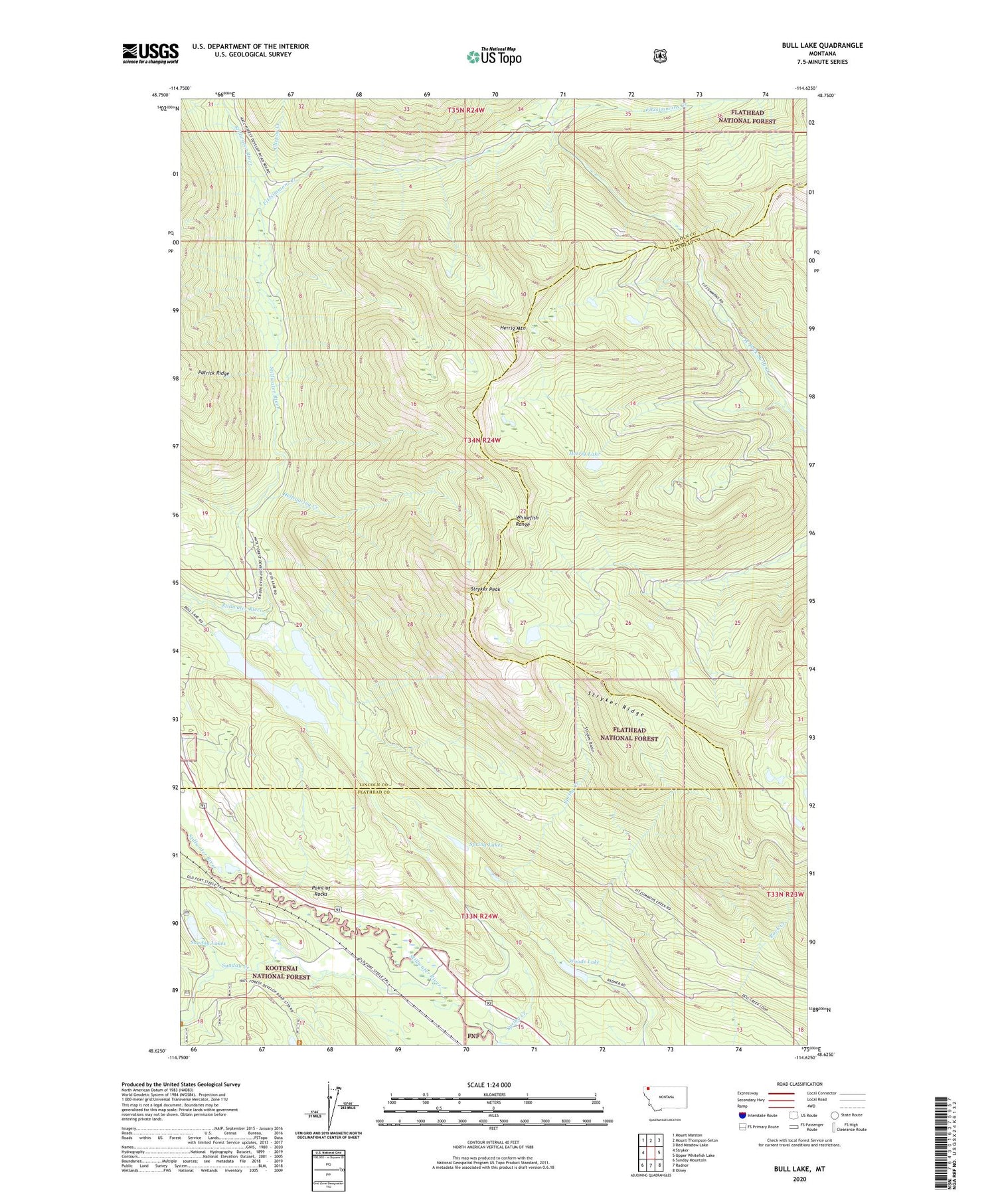 Bull Lake Montana US Topo Map Image