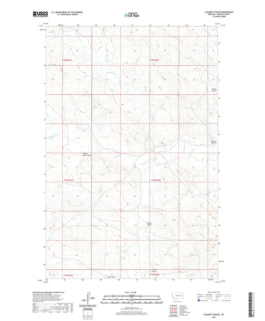 Calamity Coulee Montana US Topo Map Image