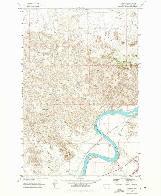 Classic USGS Calypso Montana 7.5'x7.5' Topo Map Image