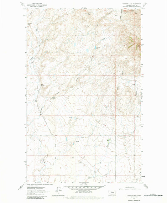 Classic USGS Cameron Lake Montana 7.5'x7.5' Topo Map Image