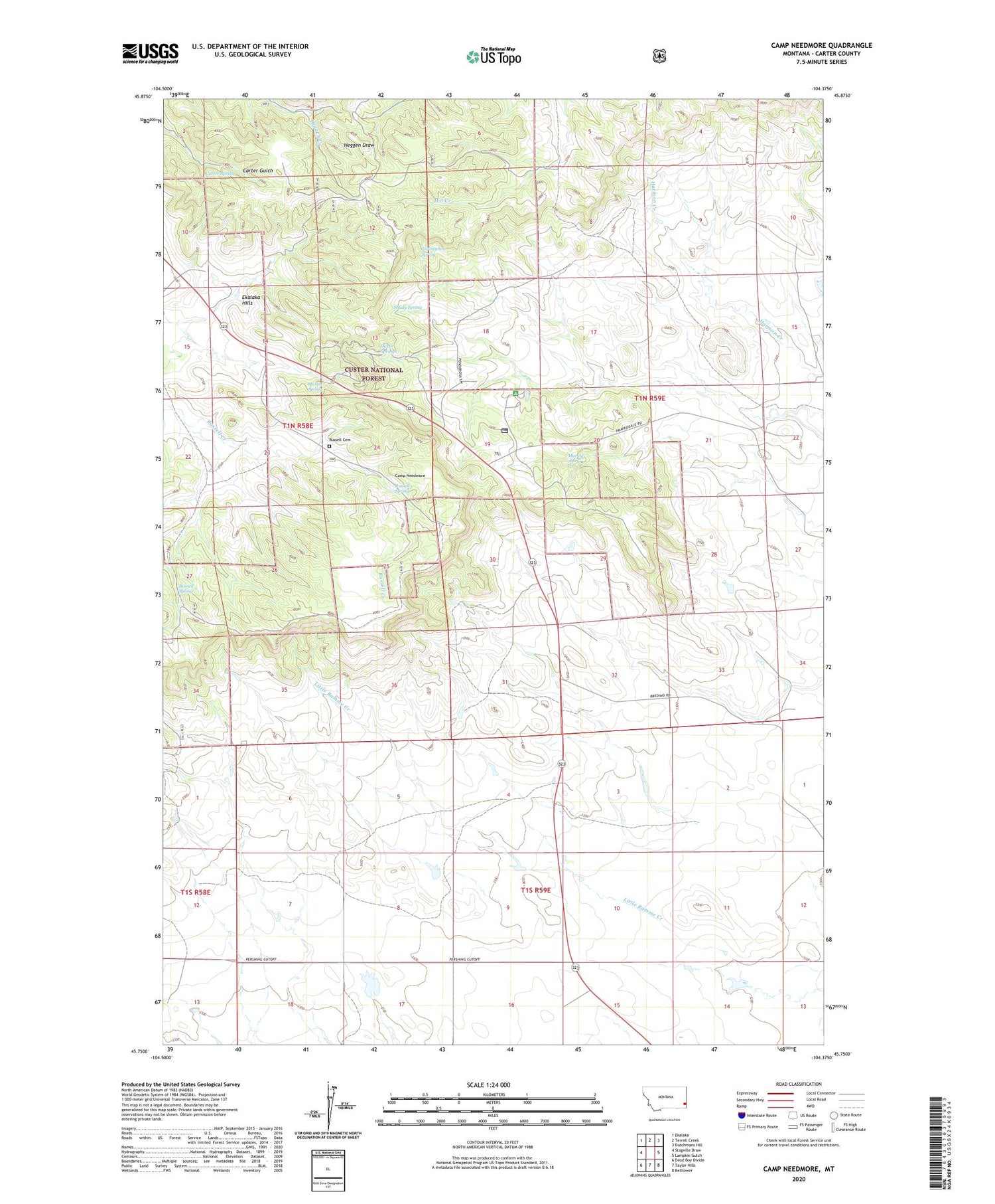 Camp Needmore Montana US Topo Map Image
