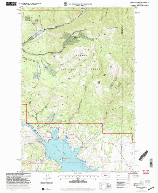 Classic USGS Canyon Ferry Montana 7.5'x7.5' Topo Map Image