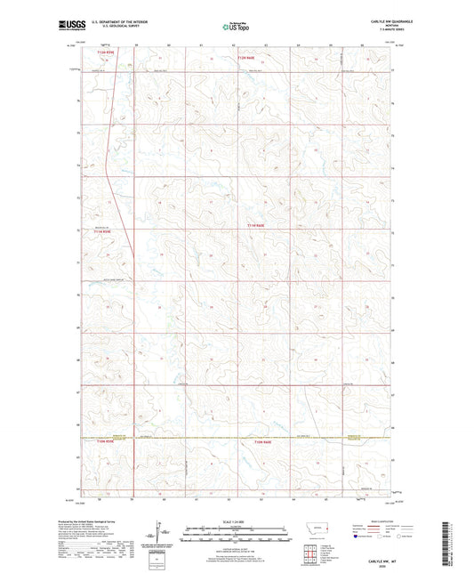 Carlyle NW Montana US Topo Map Image