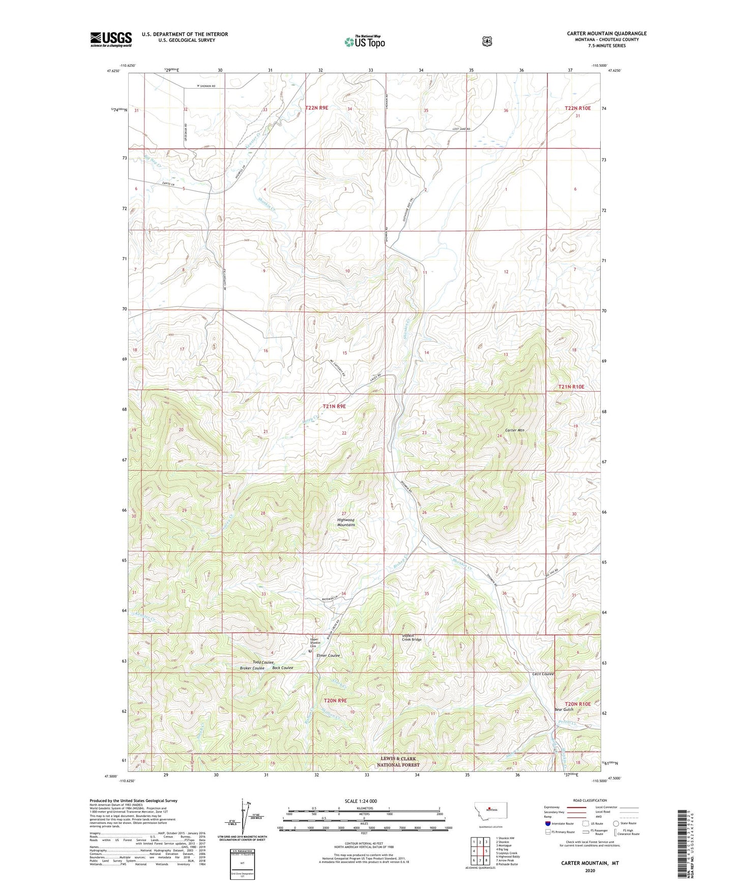 Carter Mountain Montana US Topo Map Image
