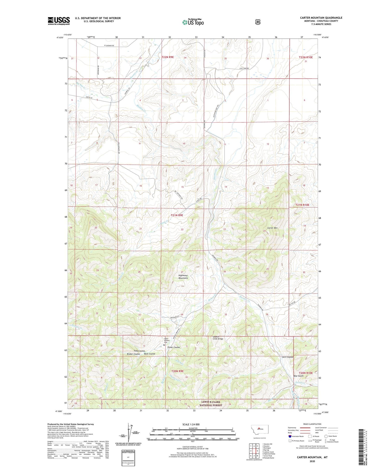 Carter Mountain Montana US Topo Map Image