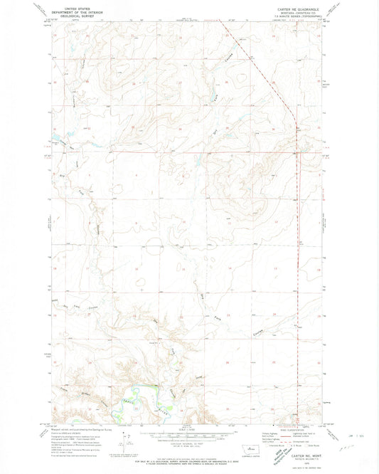 Classic USGS Carter NE Montana 7.5'x7.5' Topo Map Image