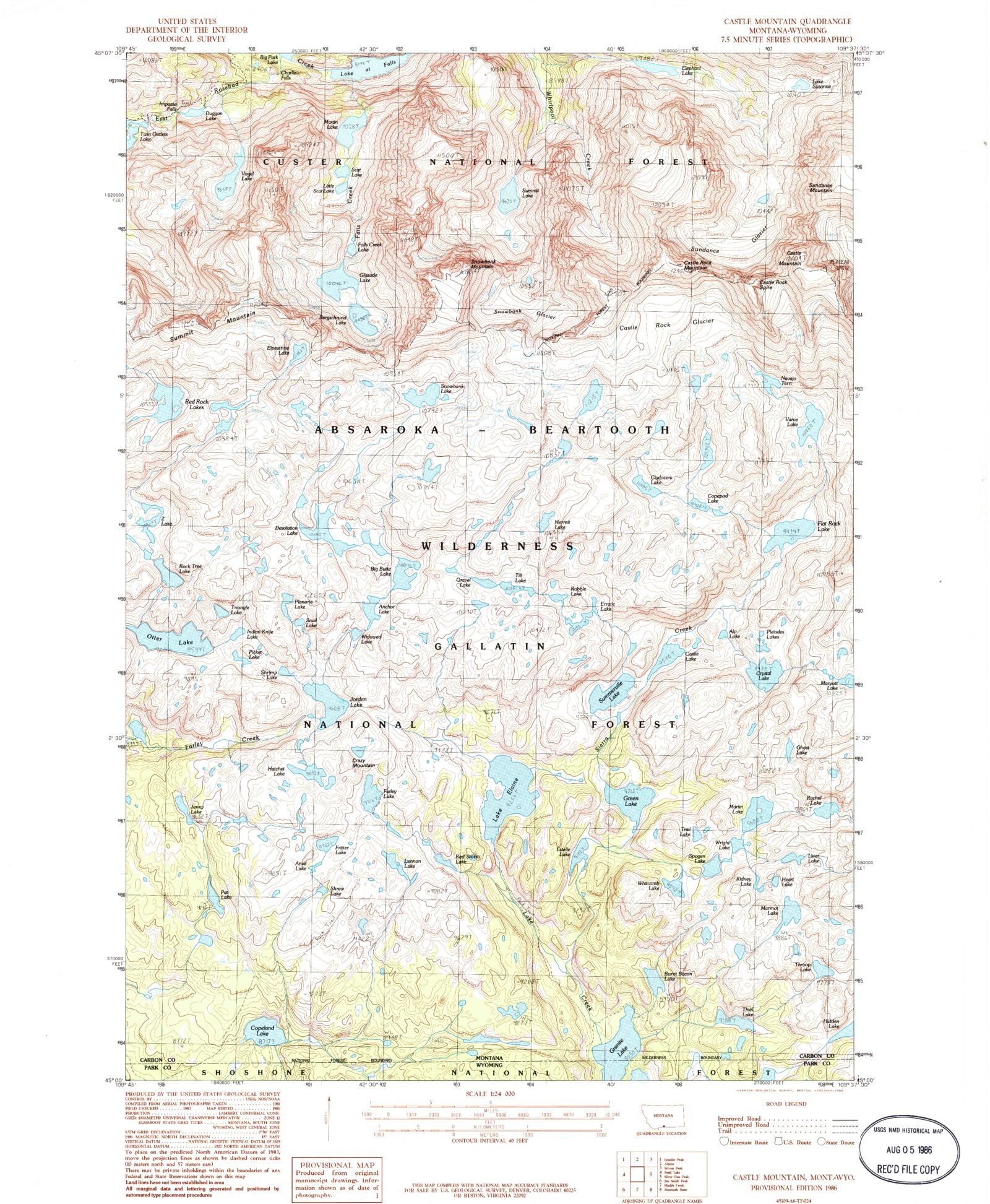 USGS Classic Castle Mountain Montana 7.5'x7.5' Topo Map MyTopo Map Store