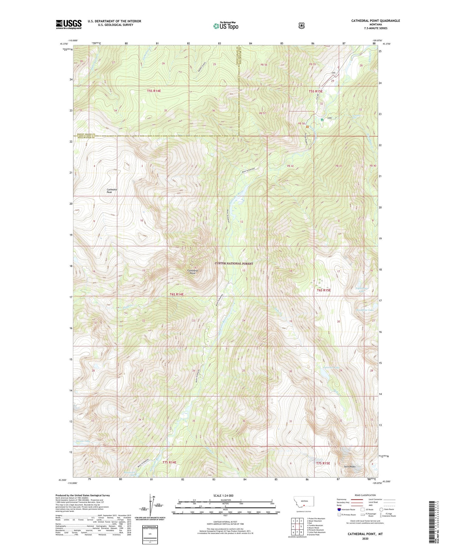 Cathedral Point Montana US Topo Map Image