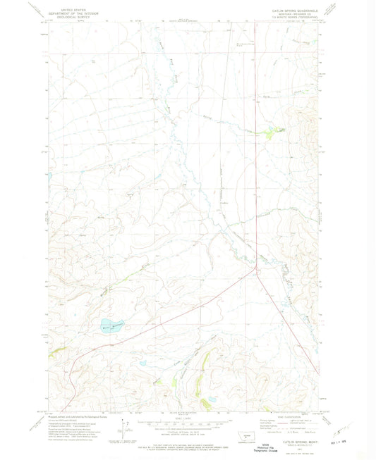 Classic USGS Catlin Spring Montana 7.5'x7.5' Topo Map Image