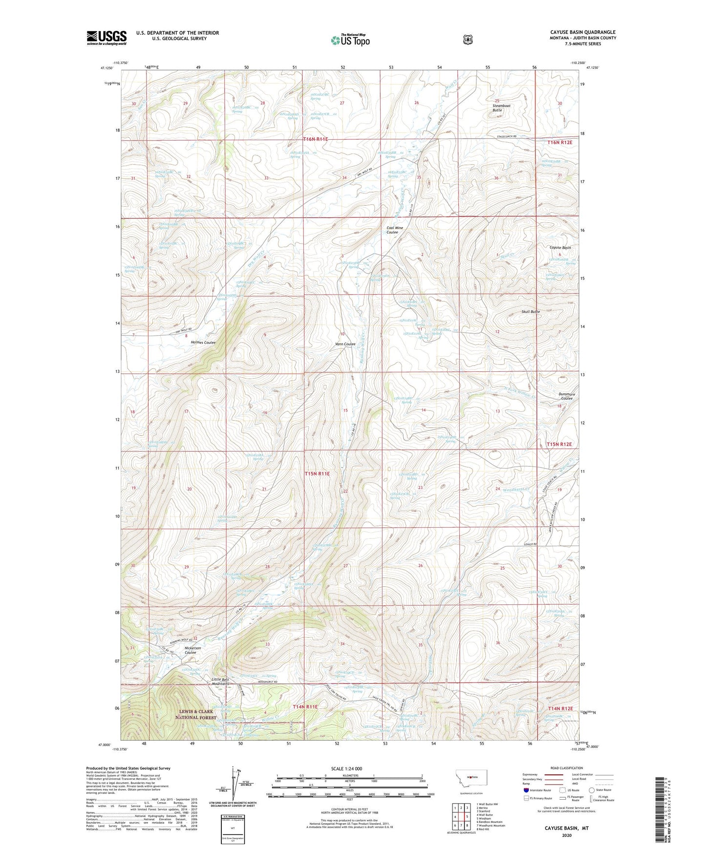 Cayuse Basin Montana US Topo Map Image