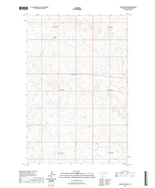 Cemetery Coulee Montana US Topo Map Image