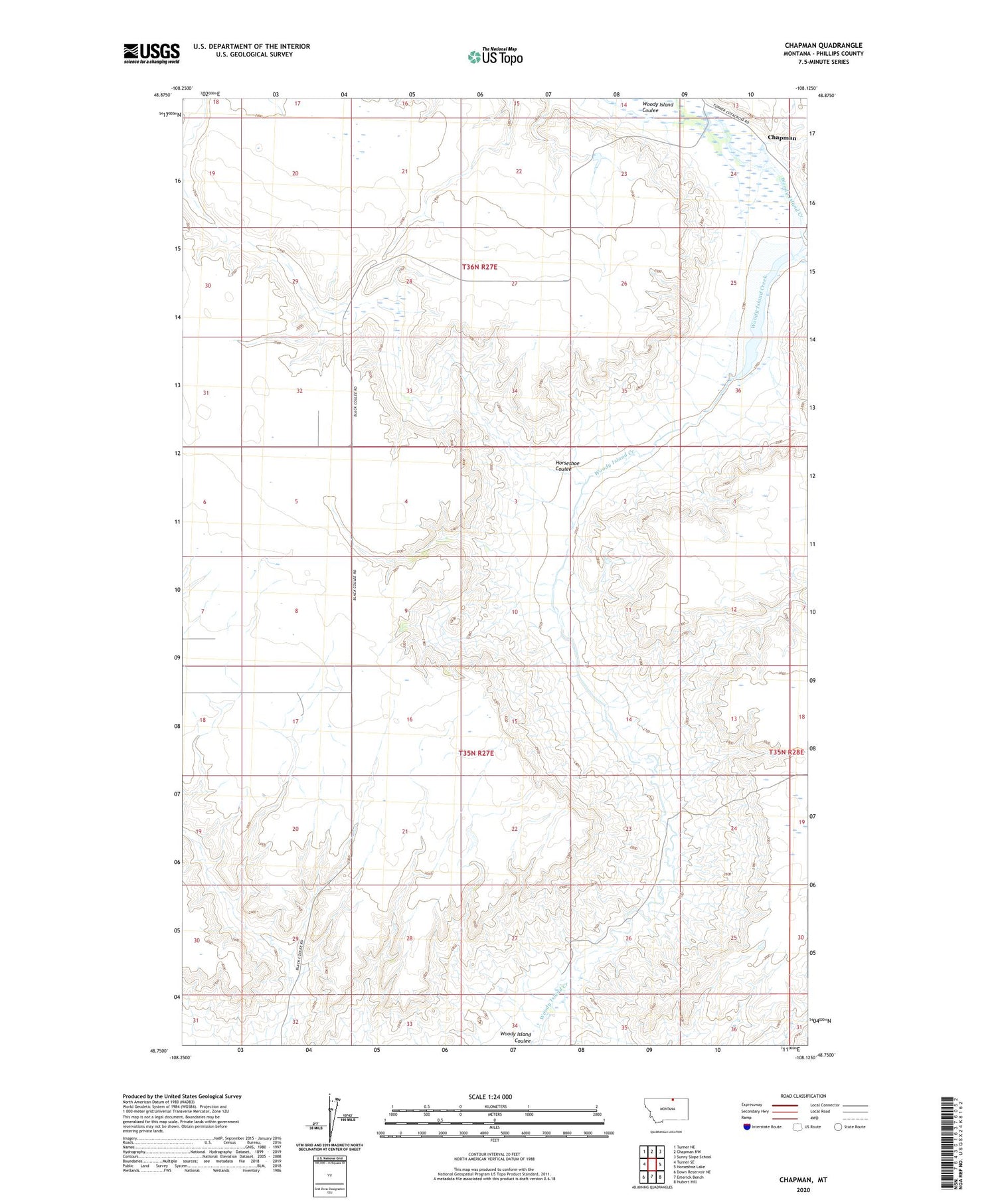 Chapman Montana US Topo Map Image