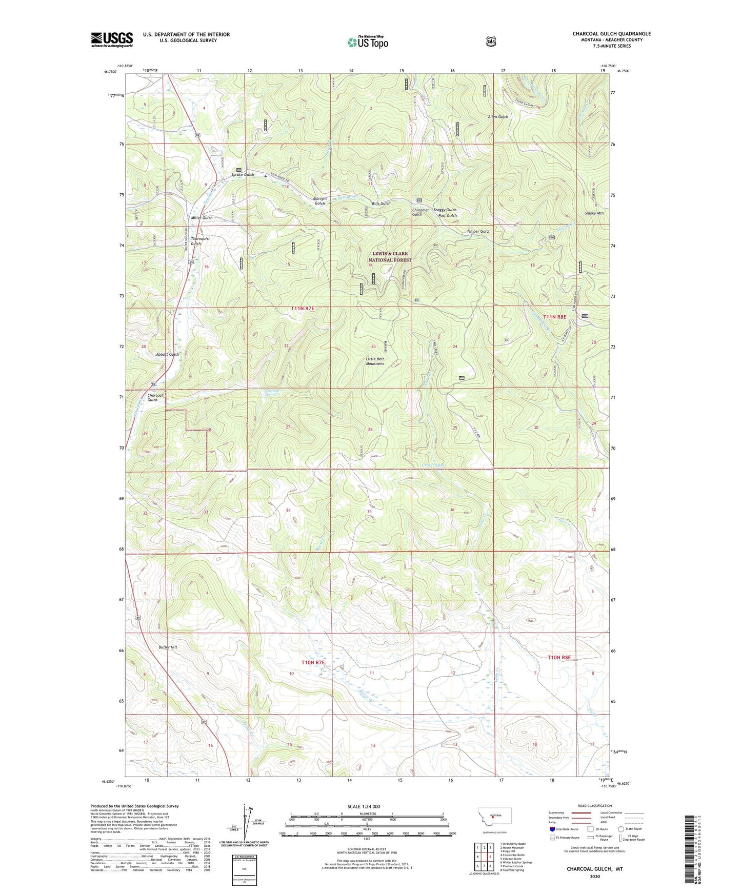 Charcoal Gulch Montana US Topo Map Image