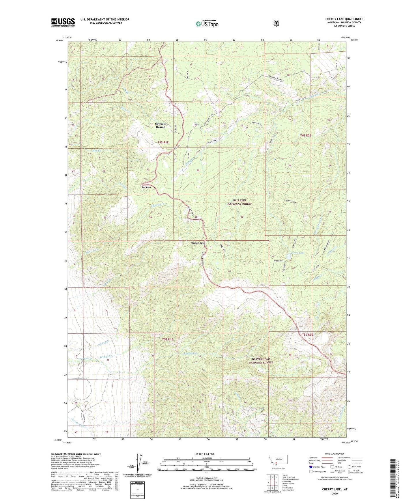 Cherry Lake Montana US Topo Map Image