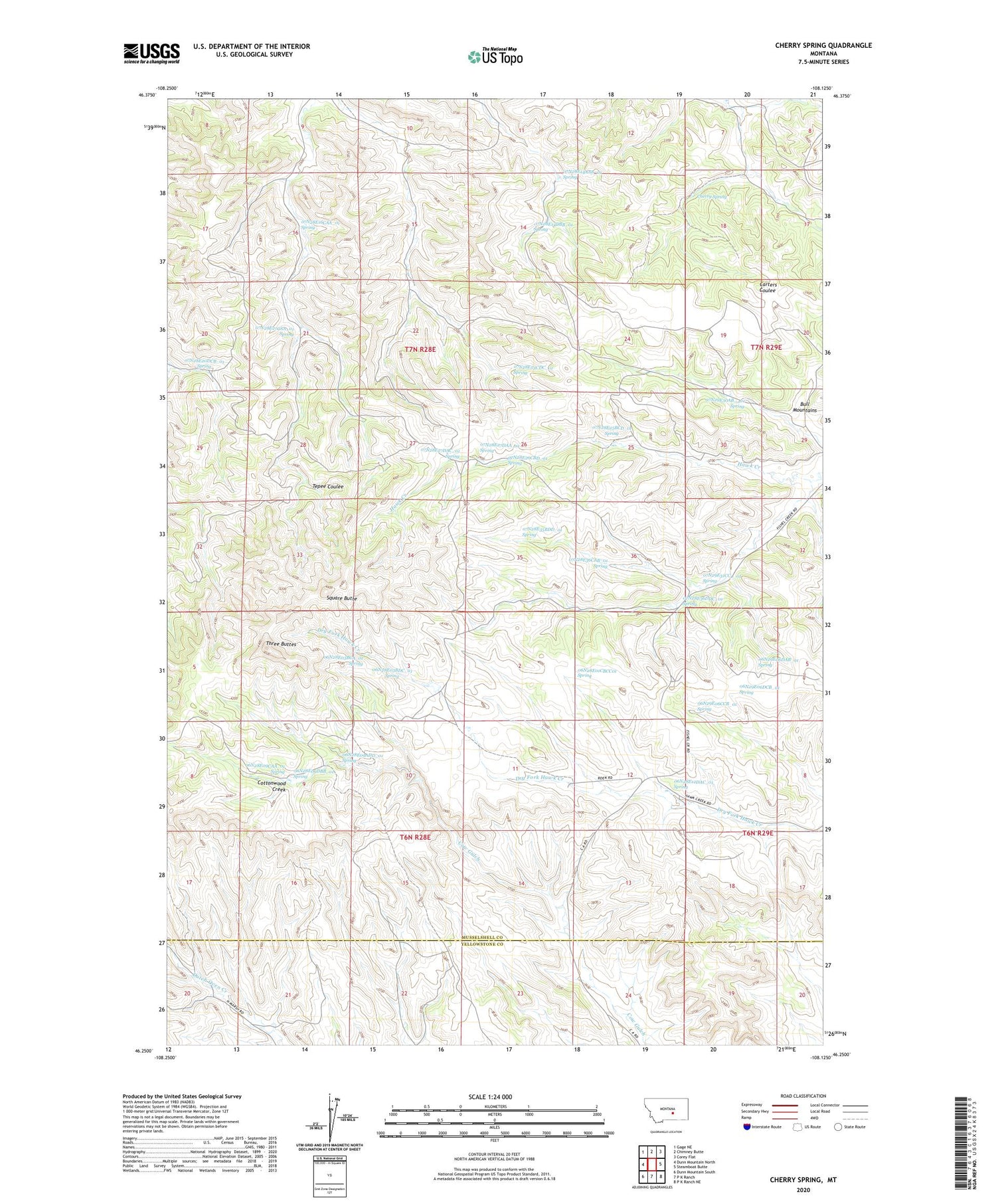 Cherry Spring Montana US Topo Map Image