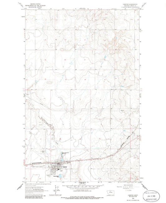 Classic USGS Chester Montana 7.5'x7.5' Topo Map Image