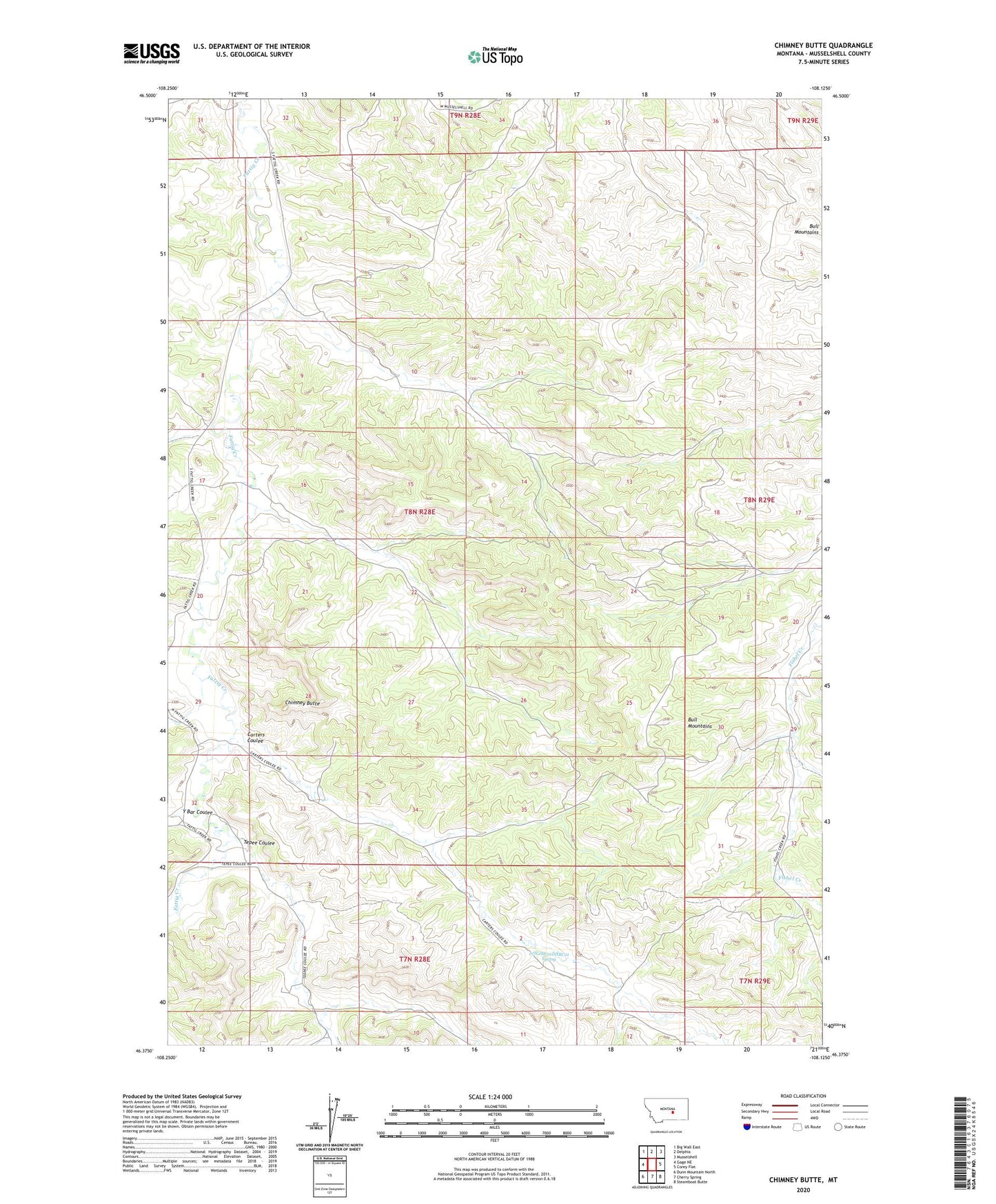 Chimney Butte Montana US Topo Map Image
