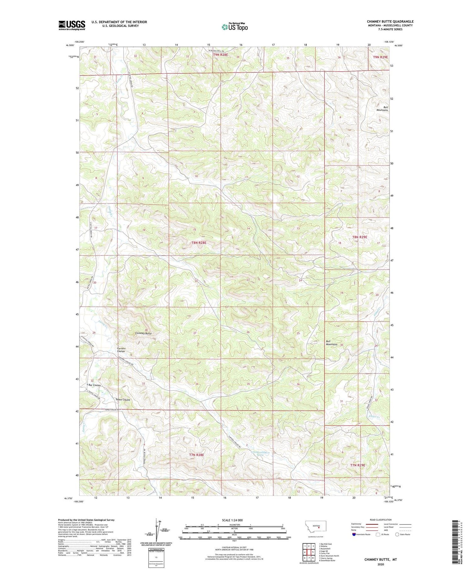 Chimney Butte Montana US Topo Map Image
