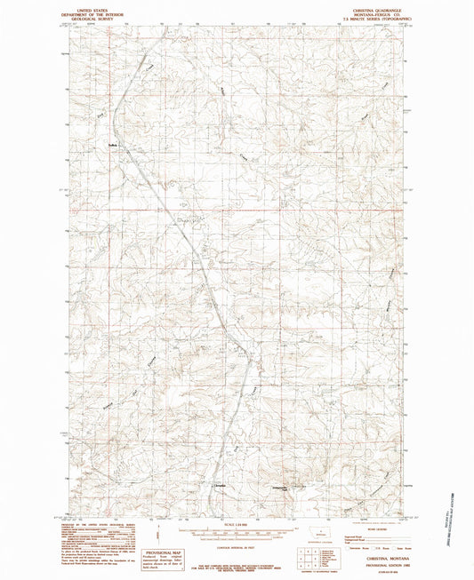 Classic USGS Christina Montana 7.5'x7.5' Topo Map Image