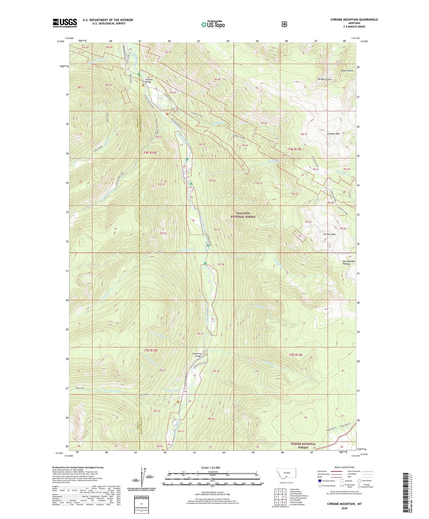 Chrome Mountain Montana US Topo Map Image