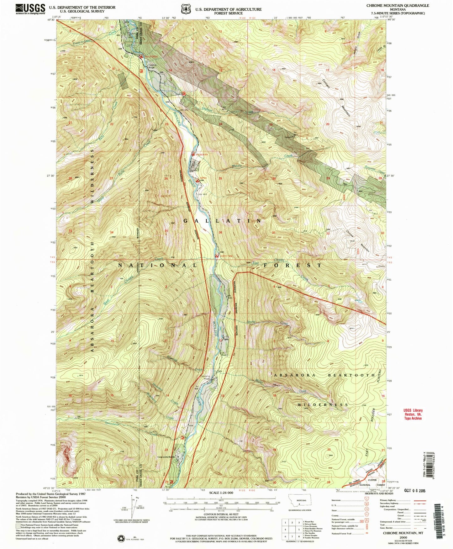 Classic USGS Chrome Mountain Montana 7.5'x7.5' Topo Map Image