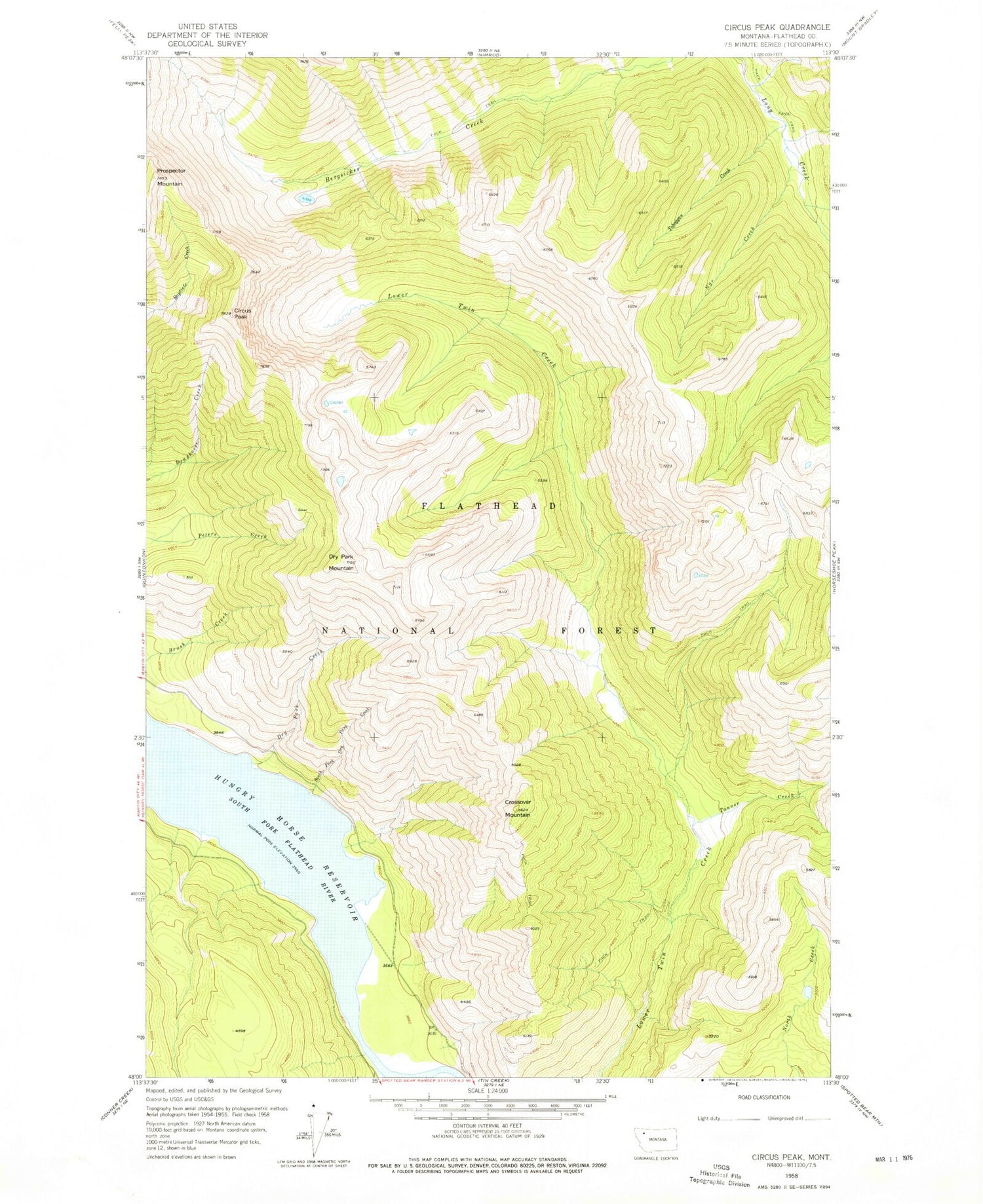Classic USGS Circus Peak Montana 7.5'x7.5' Topo Map Image