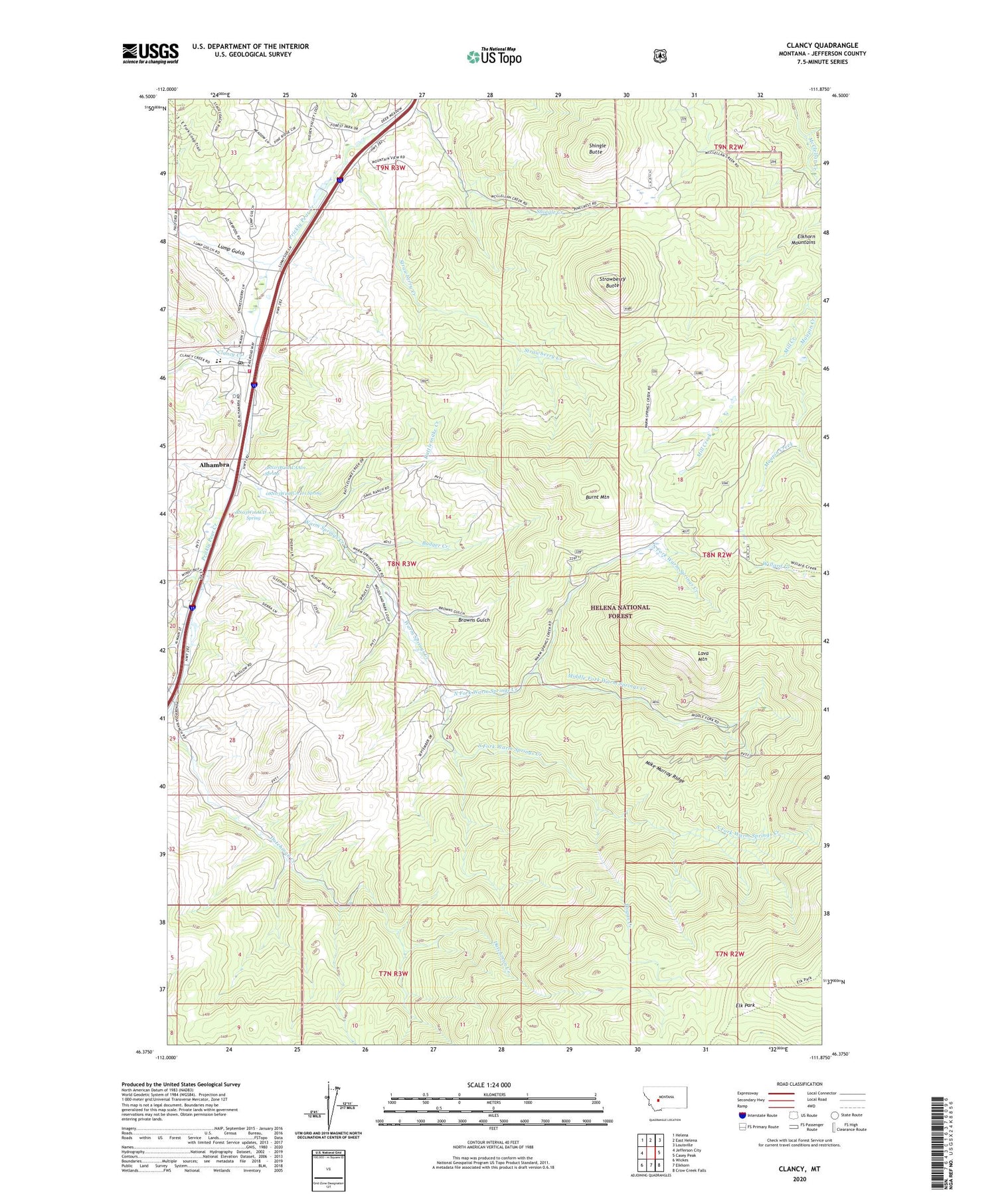 Clancy Montana US Topo Map Image