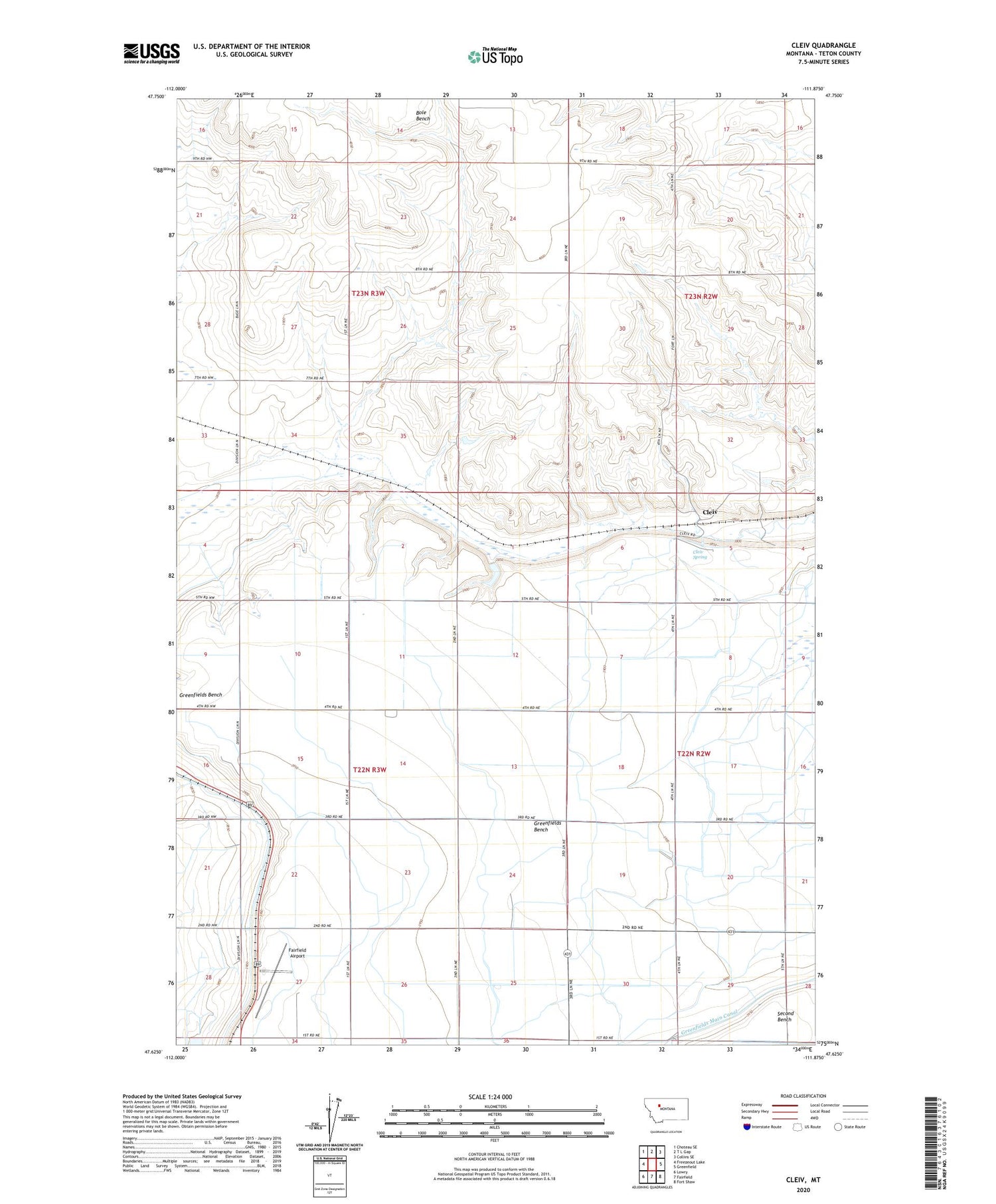 Cleiv Montana US Topo Map Image