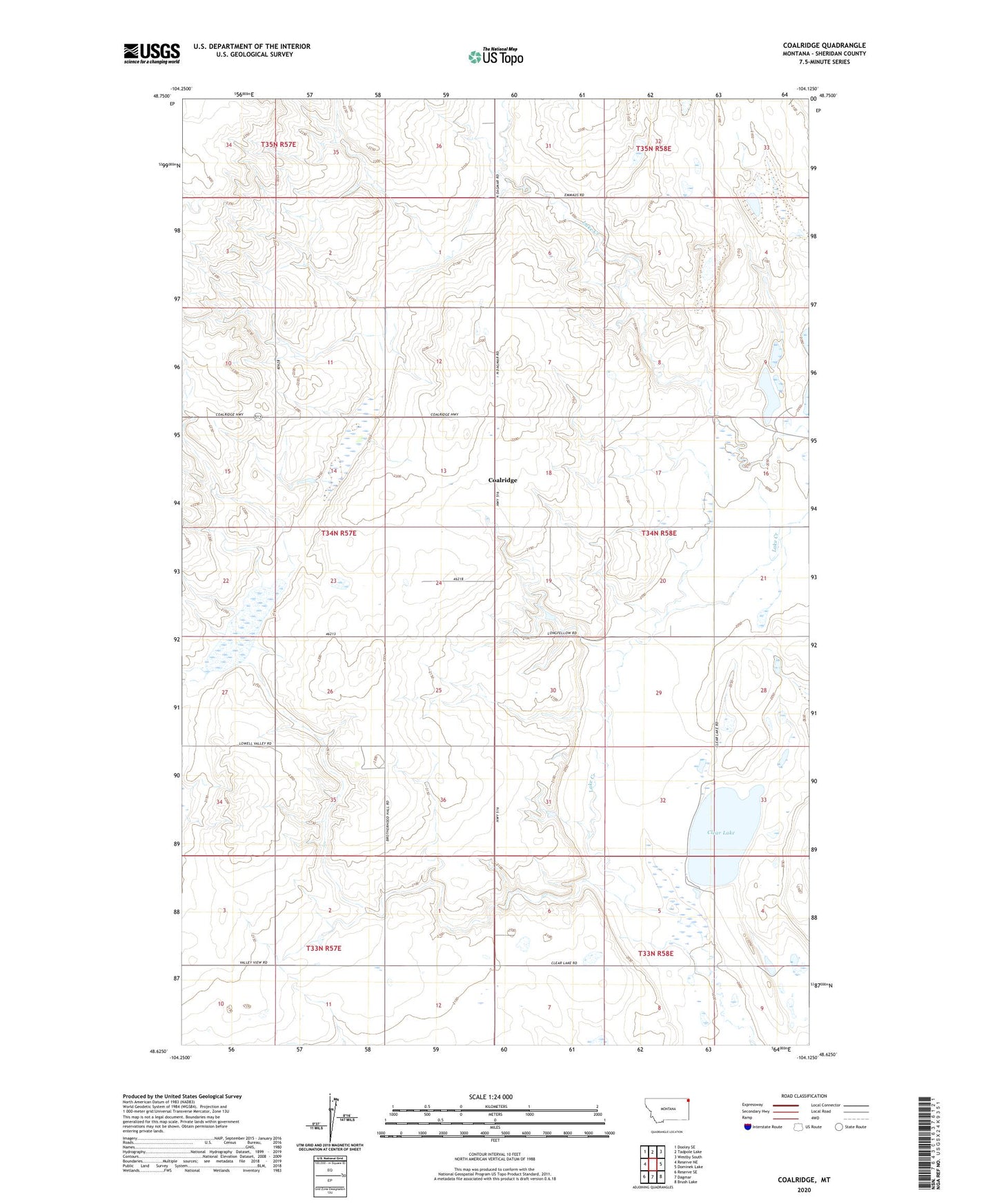 Coalridge Montana US Topo Map Image