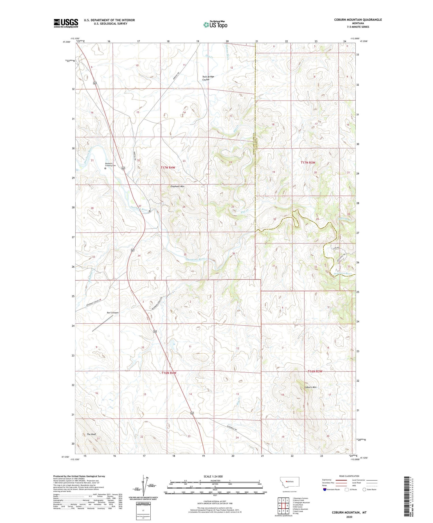 Coburn Mountain Montana US Topo Map Image