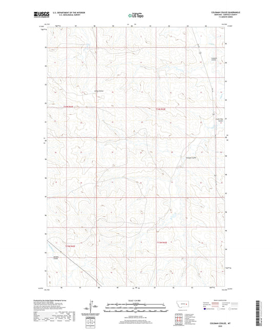 Coleman Coulee Montana US Topo Map Image