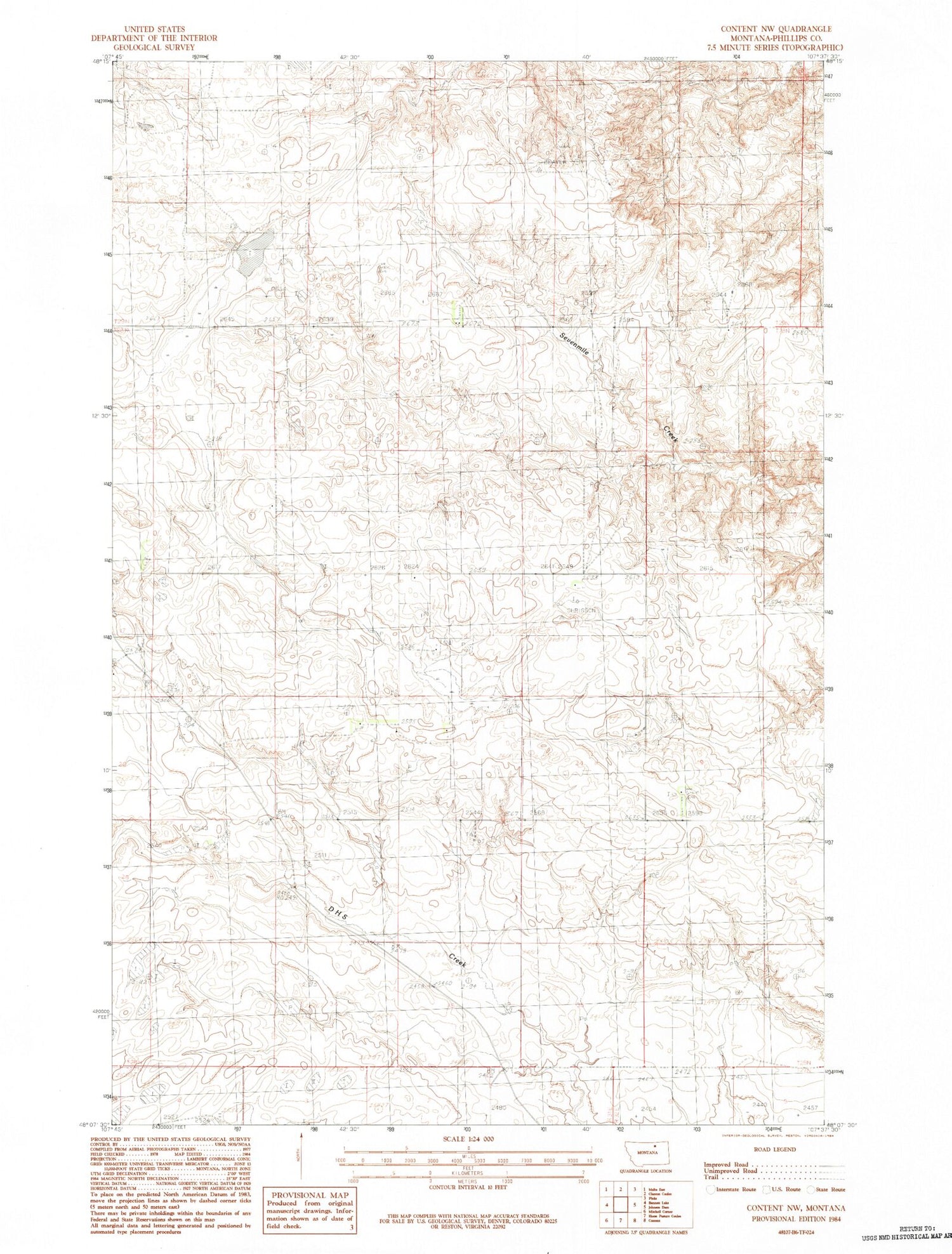 Classic USGS Content NW Montana 7.5'x7.5' Topo Map Image